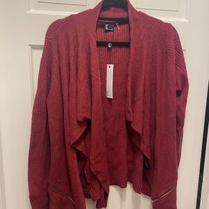 Love Token Red Open-Front Cardigan Sweater